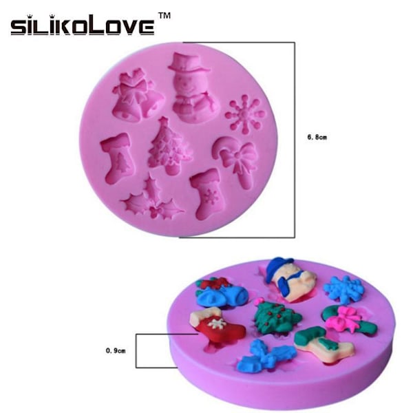 3D Silikonformar Jul Fondantkaka Chokladform Kök Bakning 6,9 * 6 Grön