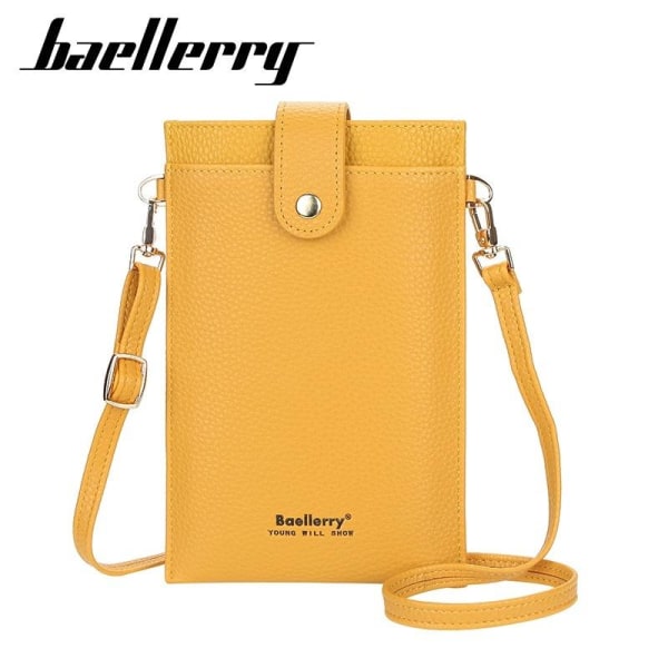 mobilväska axelrem plånbok för mobil iphone gul