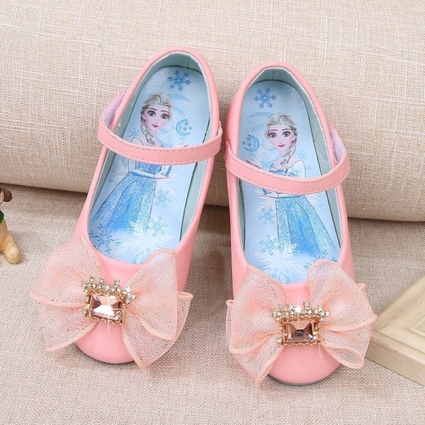 elsa prinsesse sko barn pige med pailletter sølv farvet 17 cm / størrelse 27