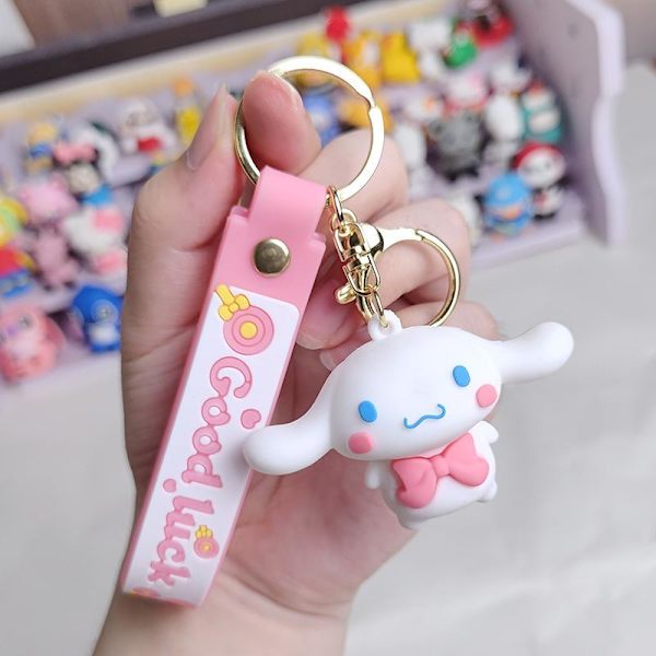 Cinnamoroll tegneserie nøglering - bedårende plystofte Sanrio-vedhæng k