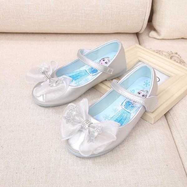 prinsessesko elsa sko børnefestsko sølvfarvede 18 cm / størrelse 29