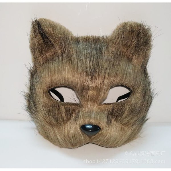 Maske ansigtsmaske fox animal mask masker maskerade til halloween cosp hvid 2 stk