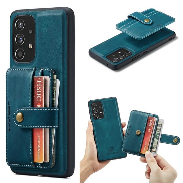 (Til iPhone 14 Plus) Slankt tegnebogs etui med 3 kortpladser og dets rum, 360 graders beskyttelse rosa