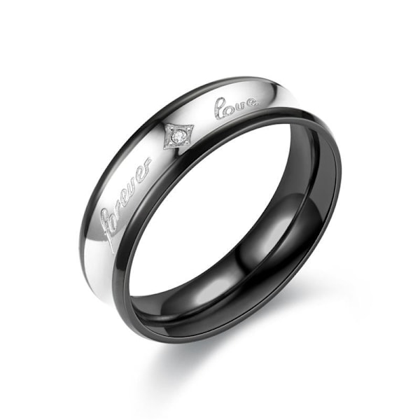 Forever Love Couples 14K guldpläterade diamant- och zirkoniumrin 4mm damstorlek 9