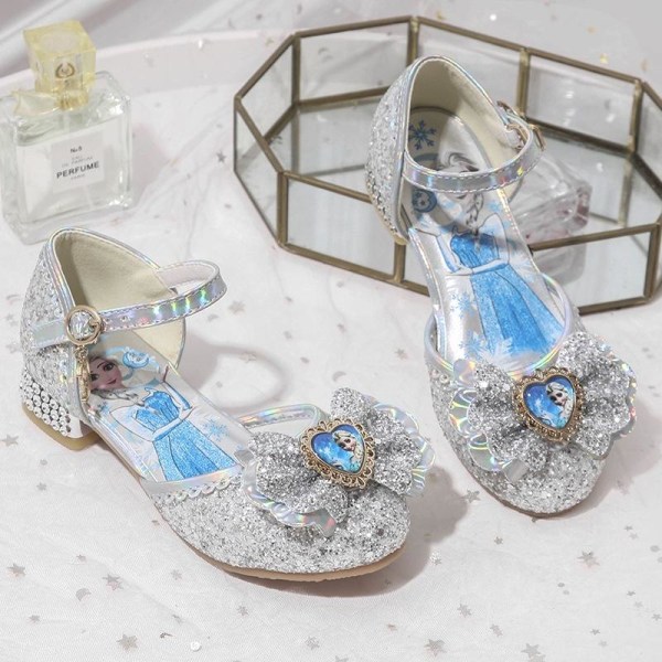 prinsesskor elsa skor barn festskor silverfärgad 19cm / size29