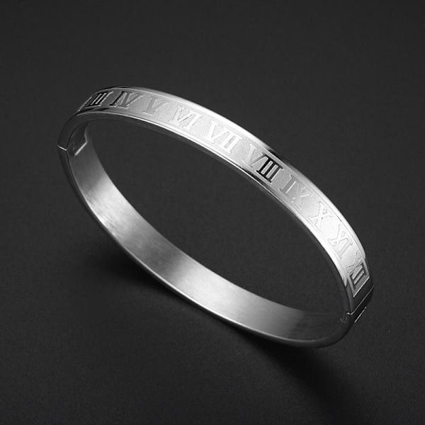 Utbytbart armbandsspänne för romersk typsnittsnummer - personlig svart