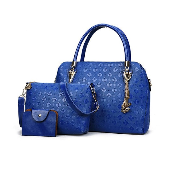 3-delars set crossbody väska för designer stora lyxiga handväsko Blå