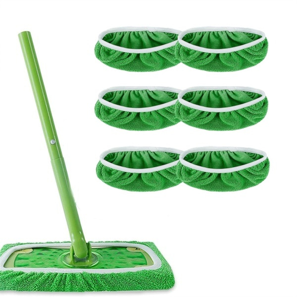 Støvsuger moppe gulvmoppe genanvendelig til Swiffer refill Swiffer s 6 grønne