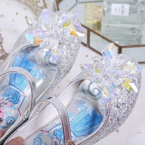prinsesskor elsa skor barn festskor silverfärgad 22cm / size36