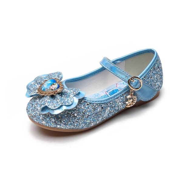 elsa prinsessa barn skor med paljetter blå 17cm / size27