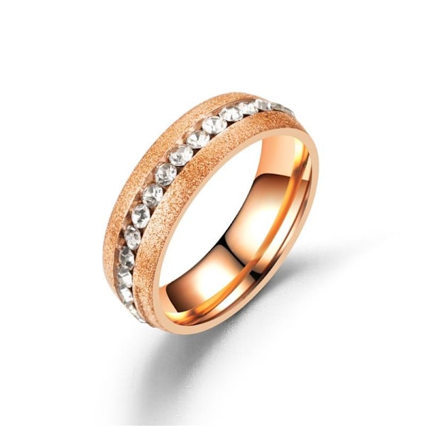 Rose Gold Steel Diamond Dubbade enkelrads parring med frostade i roséguld frostat nr 12