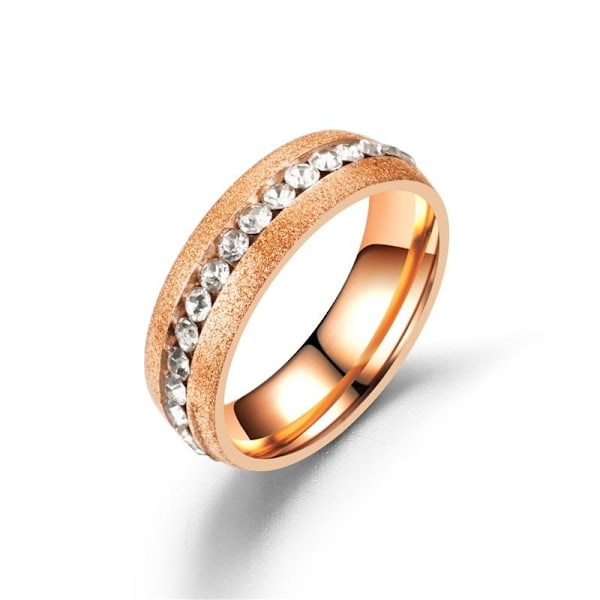 Rose Gold Steel Diamond Dubbade enkelrads parring med frostade i stålfärg frostat nr 10