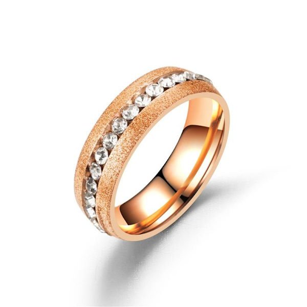 Rose Gold -terästä timantti-istutetut yksinkertaiset korvakorut mattapintaisilla palloilla vaaleanpunainen kullanvärinen Nro 8