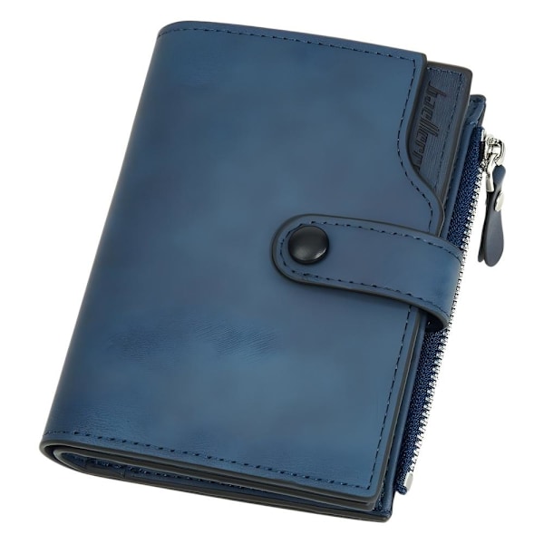 Baellerry RFID Slim Plånbok för män - Business Trifold Zipper Mi blå