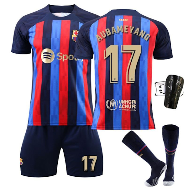 jalkapallo jersey jalkapallo vaatteet jersey fc barcelona messi pedri auba #17 sokker benbeskyttelse #M