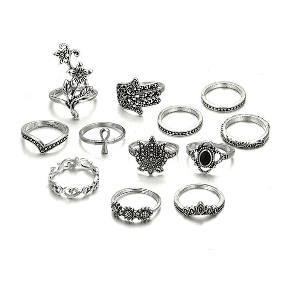 All fingers ring ringar set med olika mönster