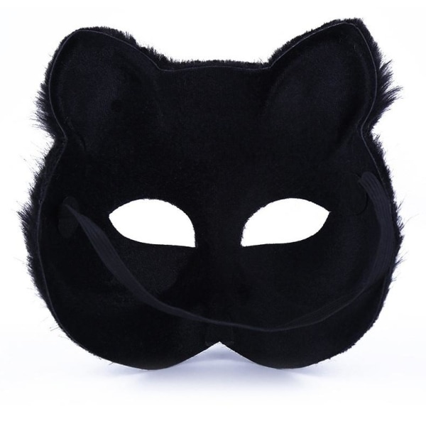 Mask ansiktsmask räv djurmask masker maskerad för halloween cosp Svart 2st