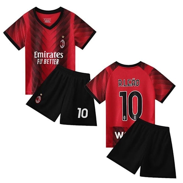 AC Milan Hjem #10 Rafael Leao Fodboldsæt til børn og voksne - #16 (100 cm)