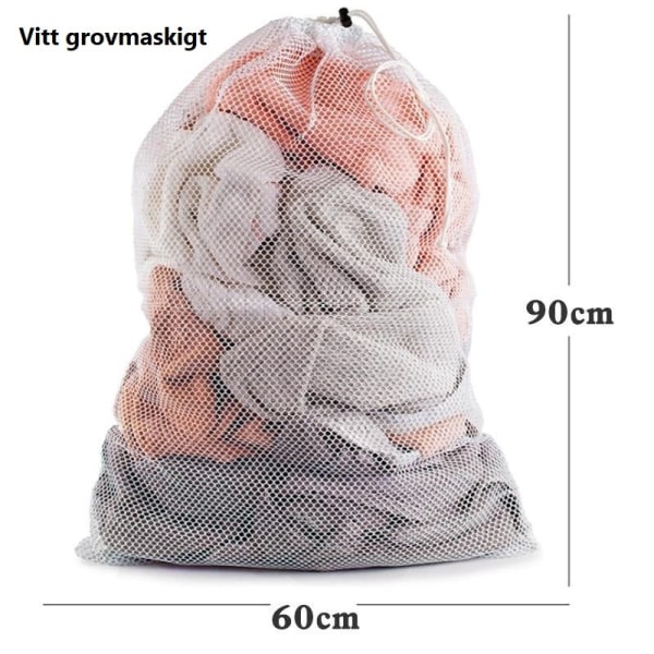 Veske stor vaskepose nettpose klespose 60x90cm hvit sort 2stk 2 stk/sort 2