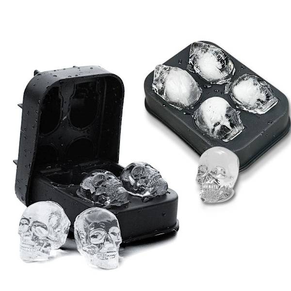 Iskuber is/choklad/geléform döskalle bollar skull blomma fyrkant 2st/Skalle4