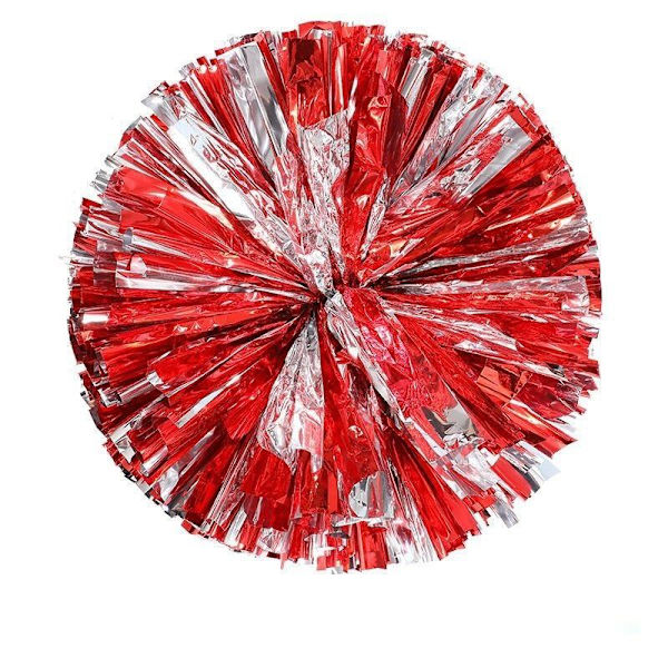 2 cheerleader-cheerleader-pom pom-juhlaurheilupelikilpailuun punainen hopealla