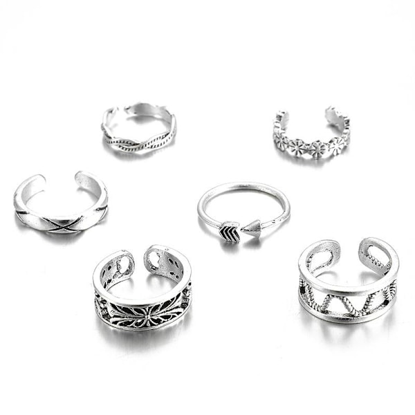 All fingers ring ringar set med olika mönster