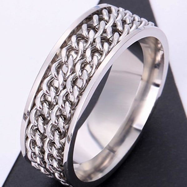 antistress spinner roterende fidget ring ringe hvid Koko 10 / 19,8 mm