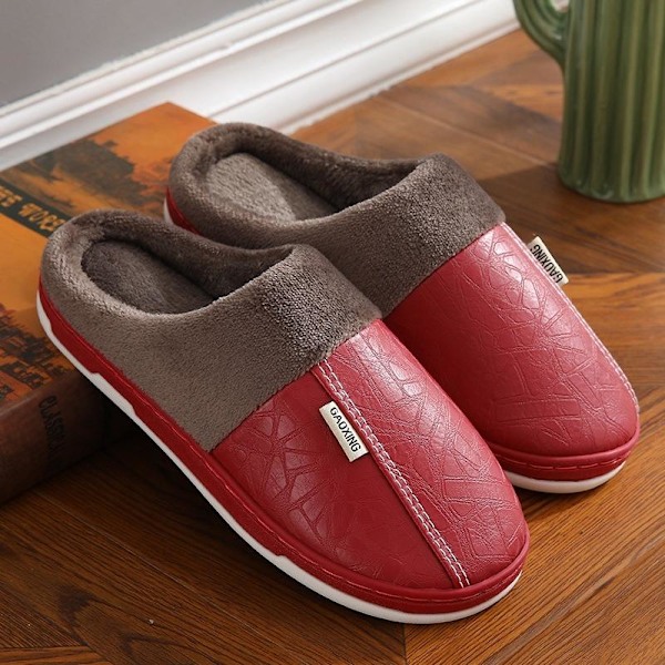 fluff tofflor varma tofflor innetofflor mt164 mörkröd 40-41 (insida 26cm)