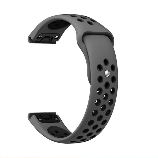armbånd silikone Garmin fenix 7pro/6 fenix 5 grå/sort
