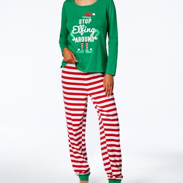 julkläder julpyjamas familj pyjamasbyxor jultröja pyjamas set Barn 6T