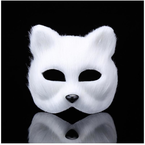 Mask ansiktsmask räv djurmask masker maskerad för halloween cosp Grå 2st