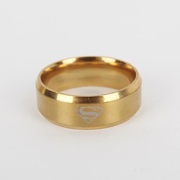 Superman Classic -rengas ruostumattomasta teräksestä - hiekkapuhallettu viimeistely, ainutlaatuinen 8mm musta nro 6
