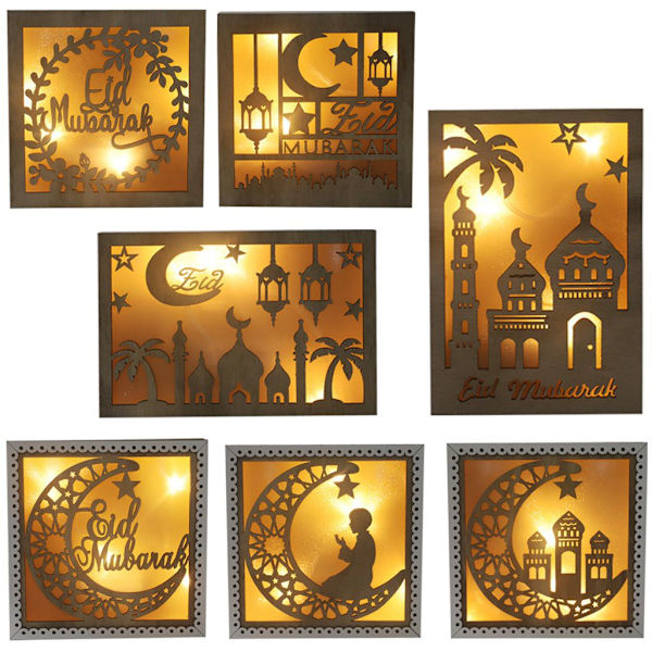 ramadan koristelu mubarak kareem lykta led valot jm01934