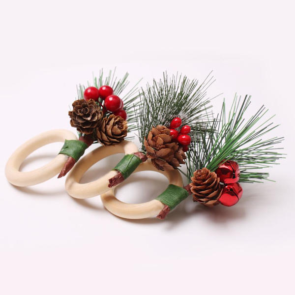 Servietringe Jul Thanksgiving Holidays Julepynt Julepynt ca 6 stk / kegler 2