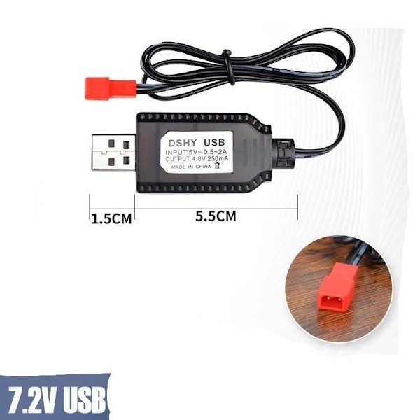 USB laddare kabel batteriladdare 7.2V 7.2V JST-2P