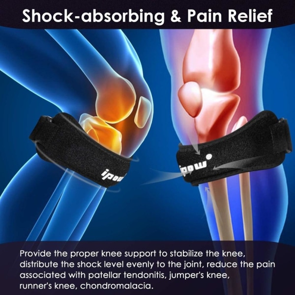 Justerbar knæ smertelindring og patella stabilisator Knæ strop til l