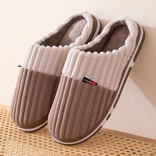 fluff tofflor varma tofflor innetofflor kaffe 40-41 (insida 26cm)