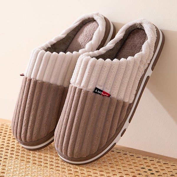 fluff tofflor varma tofflor innetofflor kaffe 44-45 (insida 28cm)