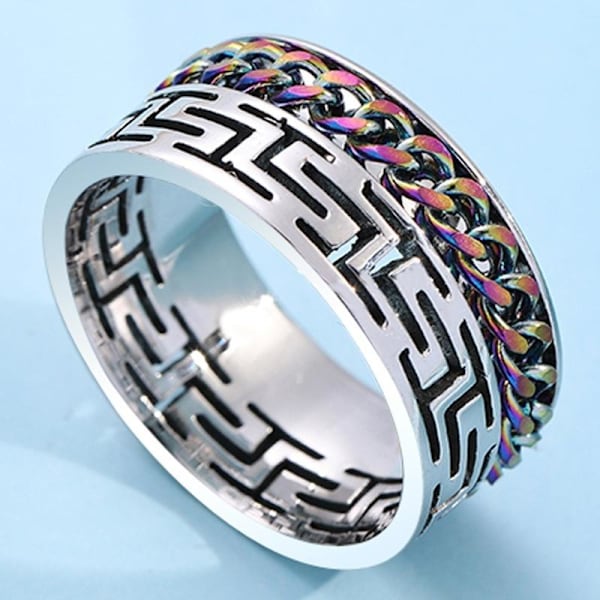 anti-ångest spinner fidget roterande ring ringar Size6/16.4mm