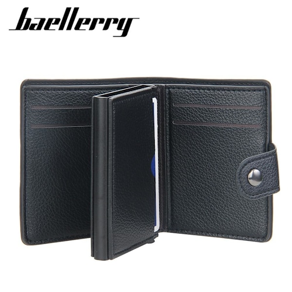 BAELLERRY RFID blockerande automatisk popup-plånbok med aluminiu kaffe