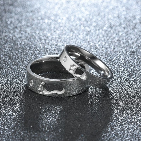 Timantin Jalkajäntti Parirenkaat - Elegantit inlayed sormukset 4mm naisten koko 7