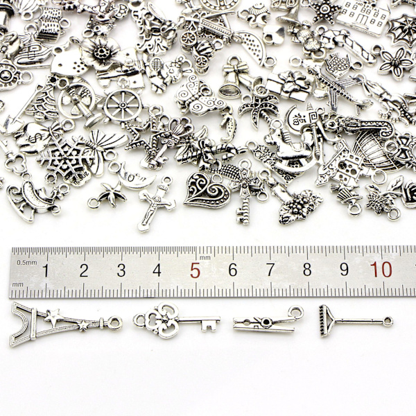 charms smykker øreringe blandet pakke diy pack 100 stk