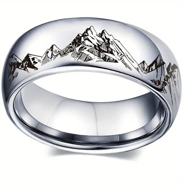 Mountain Peak miesten ruostumattomasta teräksestä valmistetut korut - kestävät, vedenkestävät 8mm musta jousen pysäytin Nro 10