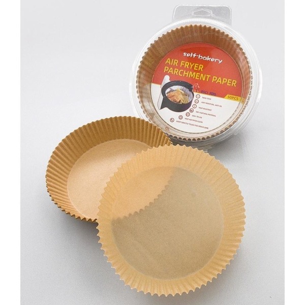 airfryer kertakäyttöinen paperi leivinpaperi 16/20cm vuoraukset valkoinen pyöreä 16cm 50kpl