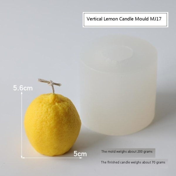 ljusformar ljus stearinljus DIY gjutformar i silikonform MJ17 vertikal citron