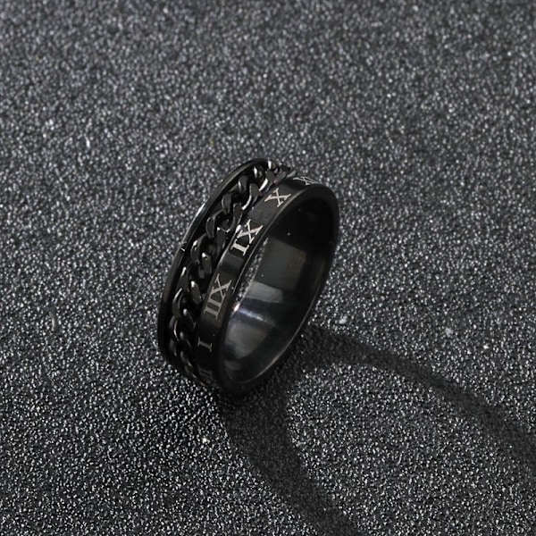 antistress spinner roterende fidget ring ringe sort Koko 7/17mm