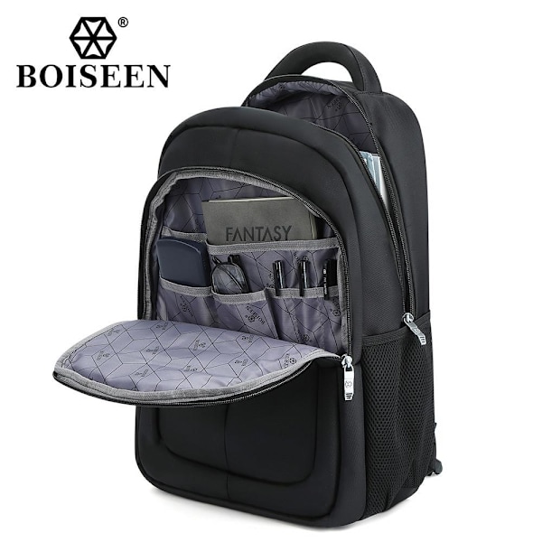 Boiseen Waterproof Business Laptop Ryggsäck för män - Resor och 5567 svart