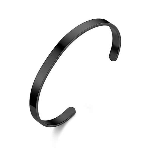 Titanstål C-formet almindeligt armbåndsurrem med justerbar lukning 4mm farve uden tekst