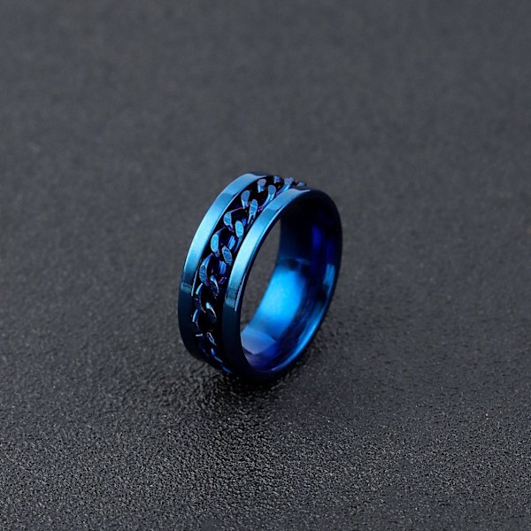 antistress spinner rotating fidget ring rings blue Størrelse 6 / 16,4 mm