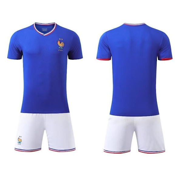 25 Frankrike fotbollströja och shorts set för barn och vuxna - v S/165CM